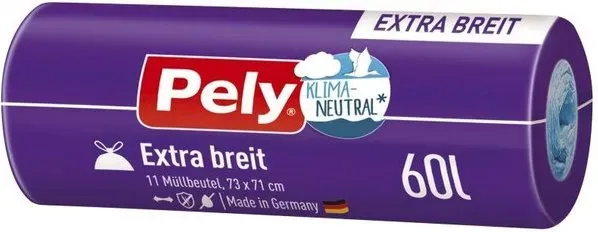 Pely Zugband-Beutel Extra-breit 60l Anti-Geruch 11 St
