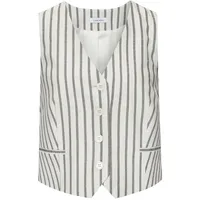 LASCANA Anzugweste Damen creme-schwaz gestreift Gr.46