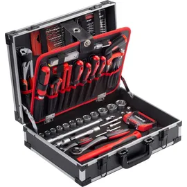 Meister Craft Werkzeugkoffer 161-tlg. Aluminium schwarz