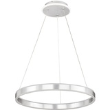 WOFI Pendelleuchte Hängelampe Hängeleuchte Esszimmerleuchte Wohnzimmerlampe, Dimmbar Höhenverstellbar, Metall silber, 1x LED 33W 2200Lm 3000K, DxH