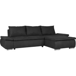 Ecksofa HOME AFFAIRE "Acra L-Form", grau (anthrazit), B:266cm H:83cm T:175cm, 100% Polyester, Sofas, mit Bettfunktion und Bettkasten, in Mattenoptik