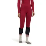 Falke Damen Baselayer-Hose Maximum Warm 3/4 W Ti Funktionsmaterial schnelltrocknend 1 Stück, Rot Red 8644 Trend, S