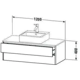Duravit XSquare Waschtischunterschrank, 2 Auszüge, XS491209191,