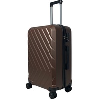 MY TRAVEL BAG Hartschalen-Koffer Trolley Reisekoffer (Handgepäck-Mittel-Groß-Set) 4 Doppel-Rollen (Handgepäck (55cm), Koffee)