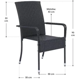 Juskys Yoro Stapelstuhl 8 St. 55 x 70 x 106 cm schwarz