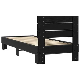 vidaXL Bettgestell mit Kopfteil Schwarze Eiche 80 x 200 cm