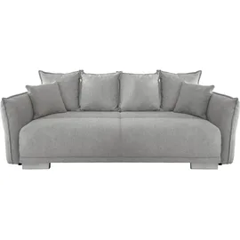 Benformato Bigsofa PERA, Hellgrau - Stoff - mit Ausziehfunktion und Bettkasten
