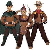 Ciao 10050 3 in 1 West Kostüm, Indianer, Cowboy, Robin Hood, Braun/Grün 4-6 anni Marrone/Verde