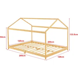 [en.casa] Kinderbett Vindafjord 120 x 200 cm Bambus naturbelassen