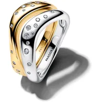 Pandora 164674C01 Ring-Set für Damen Zweifarbig, 54/17,2