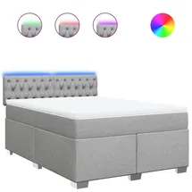 vidaXL Boxspringbett 140 x 200 cm Hellgrau