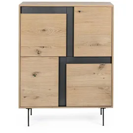 BIZZOTTO Sideboard Stanwood 200 x 85 x 45 cm Beige / Schwarz
