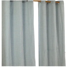 Homescapes Ösenvorhang Vichy-Karo blickdicht 2er-Set, 117/137 cm