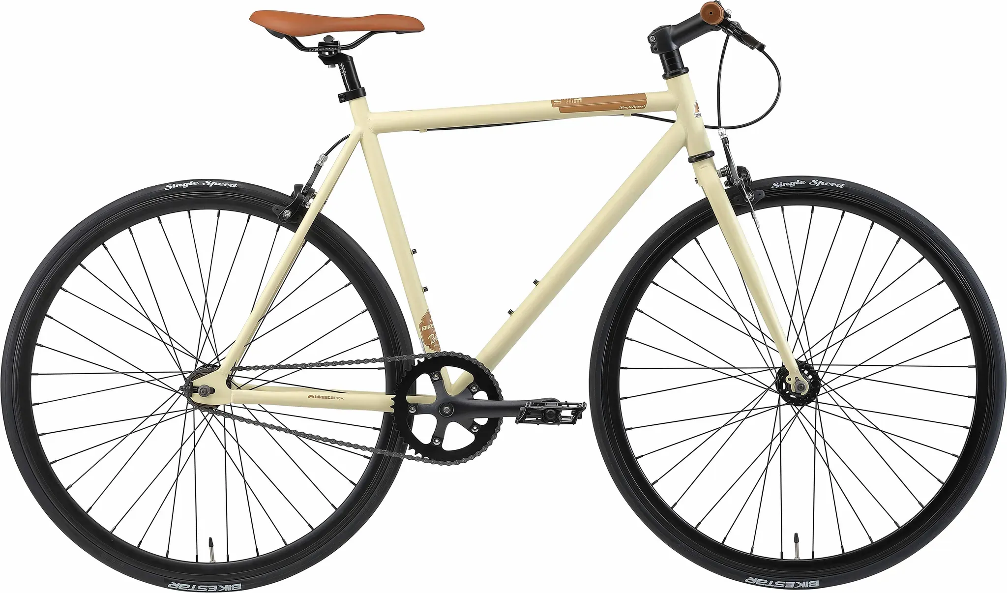 Singlespeed BIKESTAR Fahrräder Gr. 53 cm, 28 Zoll (71,12 cm), beige Alle Fahrräder für Damen und Herren