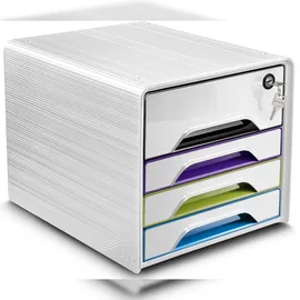 CEP Schubladenbox Smoove Secure 28,8 x 36,0 x 27,1 cm 4-tlg. schwarz/weiß