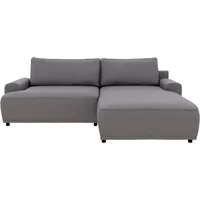 TRENDMANUFAKTUR Ecksofa TRENDMANUFAKTUR "Fordon, Schlafsofa mit Bettkasten, Couch in L-Form, Breite 250 cm", grau (anthrazit), B:250cm H:82cm T:167cm, 100% Polyester, Sofas, Ecksofa, in Struktur LUMOS, 3D-Effekt, anthrazit, Recamiere rechts