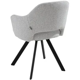 Home4You Polsterstuhl Polyester Hellgrau/Schwarz matt
