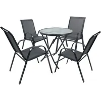 VCM 5-tlg Balkonset Gartenmöbel Set Sonlas