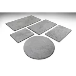 Badematte WECON HOME BASICS "Emil", grau, H:25mm, Polyester, Badematten, waschbar, rutschfest, strapazierfähig, pflegeleicht und super weich