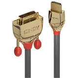 Lindy HDMI/DVI-Adapterkabel 5 m Gold/Grau