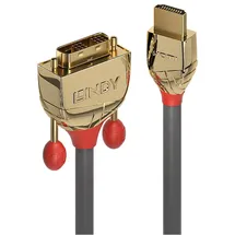 Lindy HDMI/DVI-Adapterkabel 5 m Gold/Grau