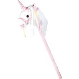 Small Foot Company Small foot 10279 - Steckenpferd Weißes Einhorn, mit Geräusch-Funktion, weiß/rosa, Länge: 90cm