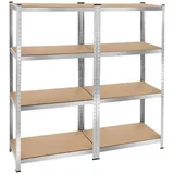 Tectake Schwerlastregal Metall 160 x 40 x 160 cm Silber