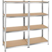 Tectake Schwerlastregal Metall 160 x 40 x 160 cm Silber