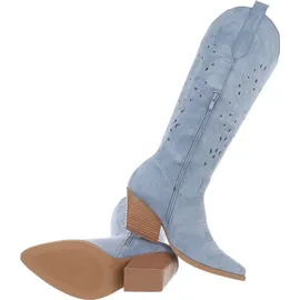 Ital-Design Cowboyboots Damen Blau 38