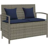 Gartenbank Mit Stauraum Und Kissen Grau Poly Rattan