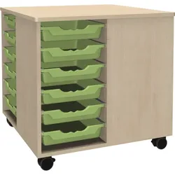 Spielinsel "A-Toll Midi", mit 24 flachen Ergo Tray Boxen, fahrbar