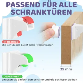 wunderhippo Magnetische Kindersicherungen 20 Schlösser+4 Schlüssel, weiß