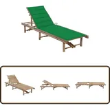 Garten-Sonnenliege mit Auflage Bambus - Bambus Liege - Gartenliege - Sonnenliege - Relaxliege - Outdoor Möbel