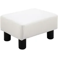 Homcom Fußhocker Kunstleder 40 x 24 x 30 cm Weiß