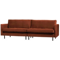 3er Sofa in Rostfarben Samt Retro Style