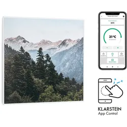Klarstein Wonderwall Air Art Smart Infrarotheizung 60x60cm 350W Wandinstallation App-Steuerung Berge Mehrfarbig