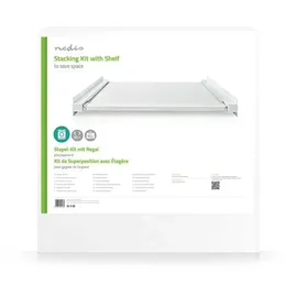 Nedis WASK120WT Zwischenbaurahmen für Waschmaschine und Trockner, Weiß, 605 mm