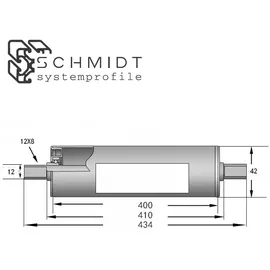 SCHMIDT systemprofile 10x Tragrolle 400mm Ø 42mm Stahl Rollenbahn Untergurtrolle Rolle für Förderband mit Gummiüberzug