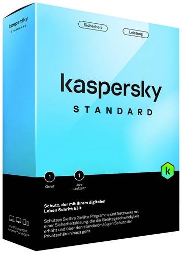 Kaspersky Standard Anti-Virus Jahreslizenz, 1 Lizenz Windows, Mac, Android, iOS Antivirus