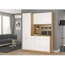 Küchen-Preisbombe Küchenzeile 150 cm Weiß Eiche