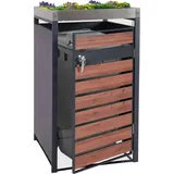 Mendler Mülltonnenverkleidung HWC-J81 125 x 68 x 80 cm braun