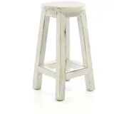 VCM Hocker weiß im Vintage-Look massiv Holz Schemel Blumentisch Maße Sitzfläche 25 cm. Höhe 50 cm