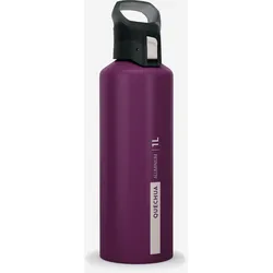Trinkflasche Alu 1 L mit Schnellverschluss Wandern - violett, violett, EINHEITSGRÖSSE