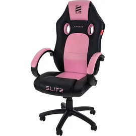 Elite Gaming-Stuhl EXODUS, Memory-Schaum, extra hohe Rückenlehne, Wippmechanik, Armpolster, MG100 (Schwarz/Pink)