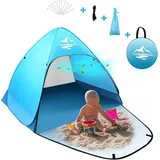 Pop-Up Automatisches Strandmuschel Pop Up Zelt UV-Schutz 50+ 2-3 Personen