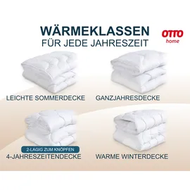 OTTO home Microfaserbettdecke OTTO HOME "Mailo Bettdecke 135x200 cm, 155x220 cm", weiß, B:135cm L:200cm, Obermaterial: 100% Polyester. Füllung: 100% Polyester, Bettdecken, Microfaserbettdecke, Sommer, Winter, Decke, kuschelweicher Microfaser-Feinbatist Bezug