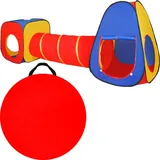 Kruzzel Kinderspielzelt mit Tunnel Spielhaus für Baby und Kleinkinder 3 Teile Spiele Indoor Outdoor 23871