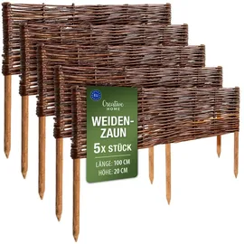 Creative Home Beeteinfassung 100 x 20 cm 5 Stück Braun