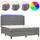 vidaXL Boxspringbett mit Matratze & LED Dunkelgrau 180x200 cm Stoff