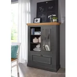 Highboard Schrank Massivholz 108x152cm Kiefer massiv grau eichefarbig NEU OVP!!!